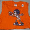 Skeleton Playing Football T-Shirt, Size S, Orange