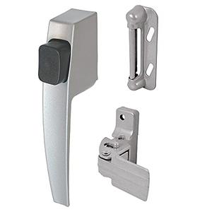 Prime-Line K 5006 Screen/ Storm Door Push Button Latch Set w/ Night Lock – Replace Old or Damaged Screen or Storm Door Handle – Aluminum Finish, Fits Doors 5/8 – 1-1/4” Thick (Single Pack)