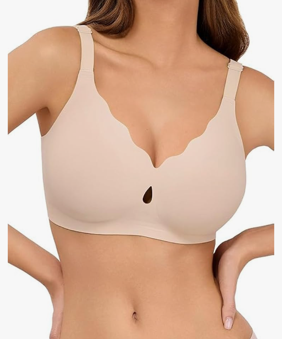 Summer  Clearance Women's Clothing - Wireless Bras for Women - No Underwire Soft Comfort T-Shirt Bra,L,Nude,Set of 2