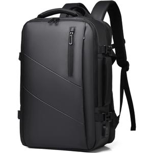 Saddhu Travel Backpack for Women Flight Approved Expandable Carry on Laptop Daypack for Overnight Weekender (Black)