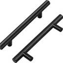 Home Expert 10 Pack 4 Inch Black Cabinet Handles Matte Black Cabinet Pulls Black Dresser Drawer Pulls Stainless Steel Kitchen Cabinet Handles Matte Black 6-3/8 Inch Overall Length