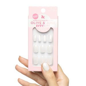 Olive & June Effects Super Stick Mani Press On Nails | Extra Short Round | No Glue Needed | 32 Tab Nails in 16 Sizes | Non-Toxic Tabs | Easy On-Off Non-Damaging Realest Look | 7-Day Wear |Cloud Chrome