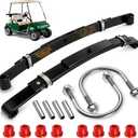 Upgraded Heavy Duty Rear 3-Leaf Springs Kit for Club Car DS 1981-Up Gas & Electric Golf Cart Suspension with Bushings Sleeves U-Bolts Replace OEM 102006501 1014675 Fixes Sagging Load Capacity, Fit Club Car DS 1981-Up Electric & Gas