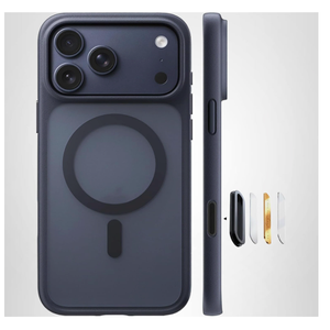 TORRAS Stronger Magnetic & Shockproof for iPhone 17 Pro Max Case, Fit for MagSafe, Military Grade Drop Protection, Camera Control, DIY Button, Slim for iPhone 17 Pro Max Case Translucent Matte Black