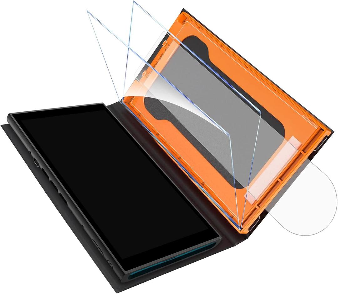 OMOTON Auto-Alignment Matte Screen Protector for Nintendo Switch 2 2025 7.9, Matte Glass Screen Protector, Easy Dust-free Installation Tool, Anti-Glare, Touch Sensitive, 2 Pack