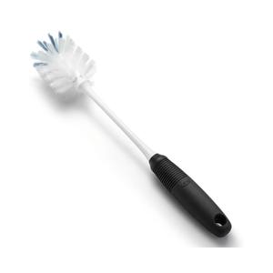 OXO Good Grips Bottle Brush, Dual-Bristle Cleaning for Bottles, Pitchers and Carafes, Flexible Neck Scrub Brush, Safe for Stemware and Delicate Glassware, Dishwasher Safe