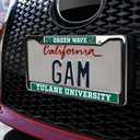 Tulane University Green Wave Logo Full Size Standard License Plate Metal Frame