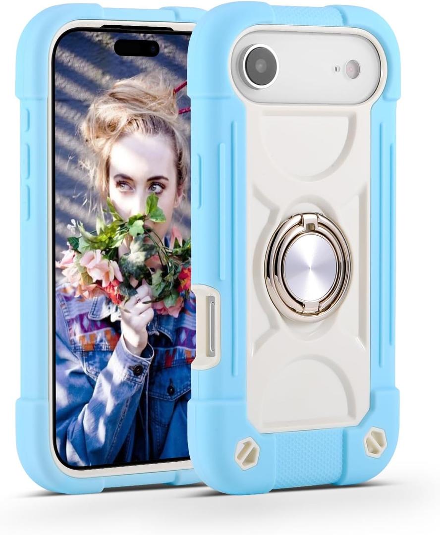 MARKILL Compatible with iPhone Air Case 6.5 Inch 2025 with 360 Degree Rotate Ring Stand, Military Grade Drop Protection Full Body Rugged Protective Case Kids