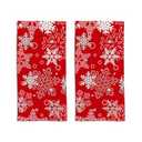 BVOGOS Hand Towels for Bathroom 2 Pack Red White Grey Christmas Snowflakes Decorative Face Bath Towels Kitchen Dish Towel Washcloth 30 x 15 in