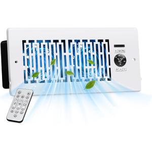 Smart Register Booster Fan for 4" x 10" Vents, Thermostat Control Improves Heating/Cooling, 10-Speed Quiet Vent Fan Booster with Remote Control for Floor or Wall Ducts