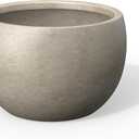 Kante 11.8" Dia Round Concrete Planter, Outdoor/Indoor Large Bowl Plant Pots with Drainage Hole and Rubber Plug for Garden Patio Balcony Home,Weathered Concrete