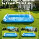 Inflatable Tanning Pool Lounger Float with Sprinkler, 77" x 48" XL Tanning Pool for Adults with Pillow & Cup Holder, 6 in 1 Suntan Tub Sunbathing Bed Pool Floats Adult for Backyard, Beach & Lake
