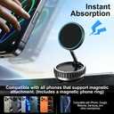 2026 Magsafe Car Mount Charger, 15W Fast Charging Vacuum Magnetic Phone Holder, Hands Free Phone Holders for Your Car Dashboar/Gym/Mirror, 360° Rotation Base, Nano Gel, for iPhone Series & Android