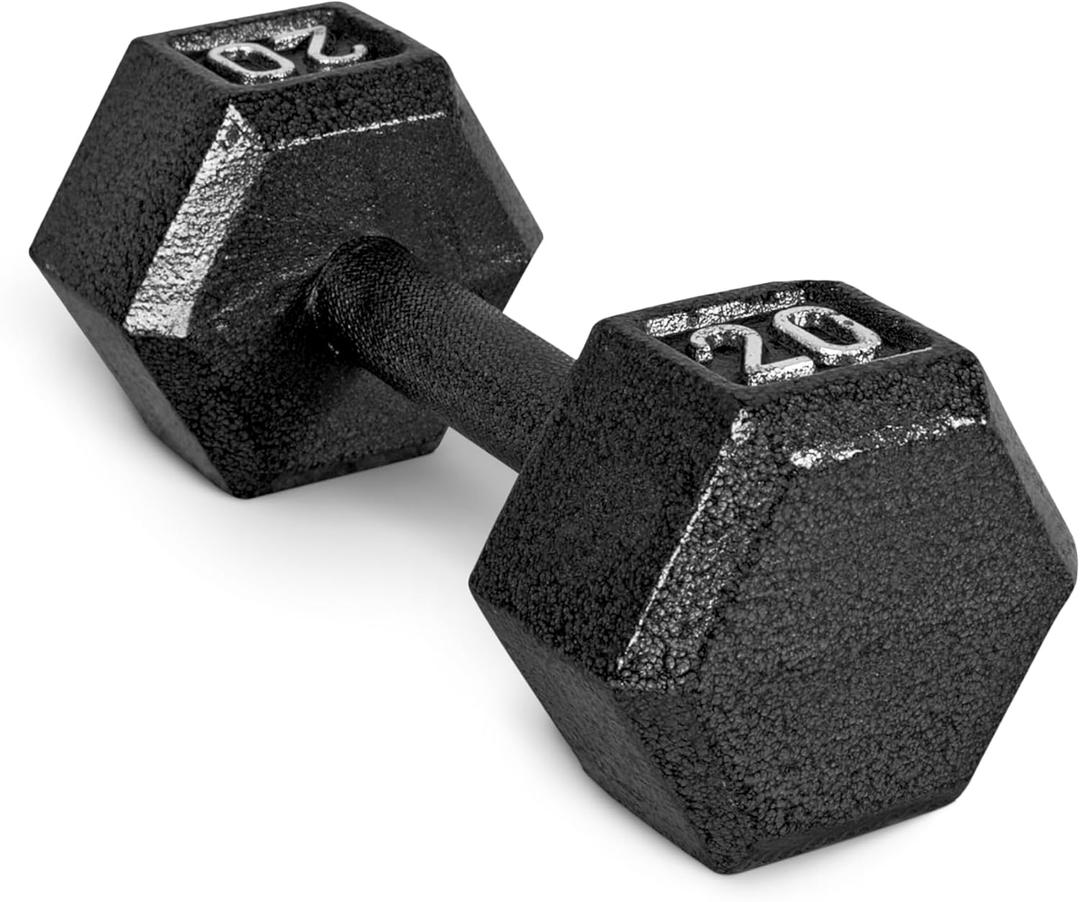 CAP Barbell Cast Iron Hex Dumbbell | Multiple Options (20 lb, Black, Single)