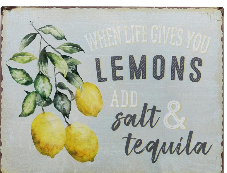 Funny Retro Vintage Tin Bar Sign Country Home Décor (Lemons) 10"x13" Funny Retro Vintage Tin Bar Sign Country Home Décor (Lemons) 10"x13"