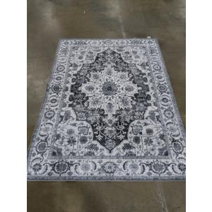 WILLSUN Washable Area Rugs, 5x7 Non-Slip Boho Large Area Rugs for Living Room, Bedroom, Machine Washable Vintage Rug, Indoor Floral Print Carpet for Home Decor, Kid & Pet Friendly Mat (Grey)