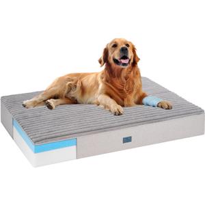Veehoo Orthopedic Memory Foam Dog Bed, 7 Inch Thick Extra Large Dog Bed XL for Senior Dogs with Ultra-Soft Fluffy Surface, Waterproof Liner, Removable Washable Cover and Non-Slip Bottom, 48"x30"x7"