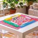 Mahjong All-in-One Tile Rack & Pusher, Clear Acrylic Mahjong Rack and Pusher Combo, Modern American Mahjong Tile Racks, Set of 4, Multi Color