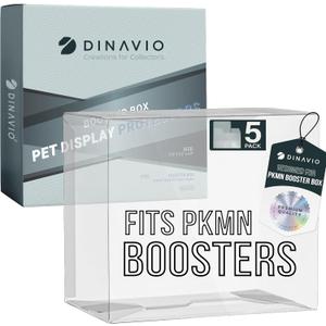 Plastic PKMN Booster Box Protector 5 Pack - Booster Box Case Display Protectors - Compatible with English Modern PKMN Booster Boxes - 0.5mm Thick (Pack of 5)