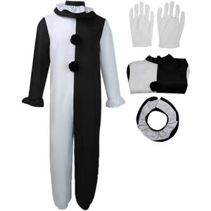 Moalioi Art the clown costume Cosplay Halloween Bodysuit The Killer Clown Cosplay Costume Full Set (X-Small, Jumpsuit)