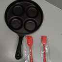 4-Cup Cast Iron Fried Egg Pan 9.5 Pancake Pan Burger Omelet Cooker Griddle Egg Skillet for Breakfast, Kitchen Cookware for Gas Stove & Induction Cooker