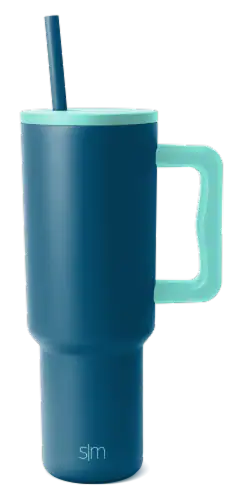 Simple Modern 40 oz Trek Tumbler with Handle and Straw Lid | Cup Holder Friendly Insulated Stainless Steel Travel Mug | Sea Glass Sage