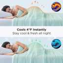 Bedsure Cooling Comforter Queen Size - Cooling Blankets for Hot Sleepers, Lightweight Comforter for Summer with Dual-Sided Cool Tech, Soft Breathable Cold Blanket for Sleeping, Green, 88x88 Inches