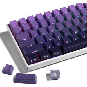 XVX Side Print Keycaps, Shine Through Double Shot PBT Keycaps, Custom Key caps 60 65 75 100 Percent, Gradient Purple 136 Keys Set, OEM Profile, Minimalist Style for Cherry Gateron MX Switches Keyboard