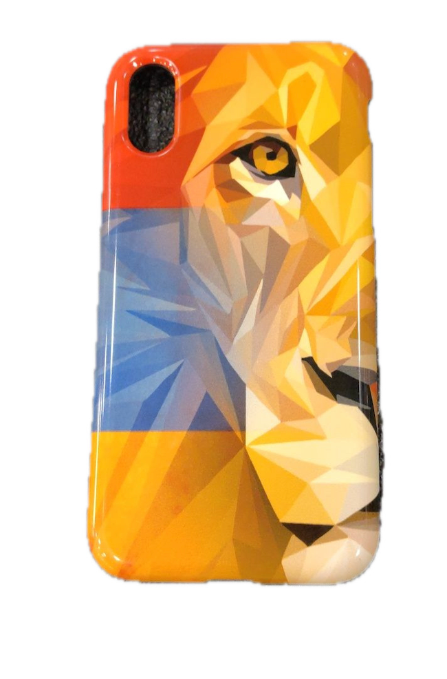 iPhone X/XS Multicolored Geometric Abstract Art Lioness Case