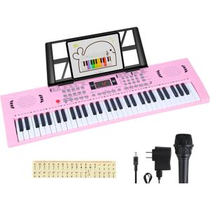 Piano keyboard 61 Key Electric Digital keyboard piano,portable piano w/Dual speaker Microphone Music Electronic Piano Birthday Christmas gifts for kids children