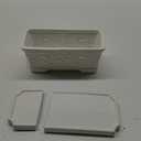 10 Inch Rectangle Ceramic Orchid Pot with Holes & Saucer - White, Effective Drainage & Ventilation for Indoor Orchids