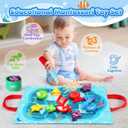 Montessori Toys for 1 Year Old Boy Girl Birthday Gift, 17 in 1 Cloth Fishing Game with Stacking Cups, Color Sorting, Shape Matching, Early Learning, Toddler Toys Gifts for 1 2 Years Old Boy Girl