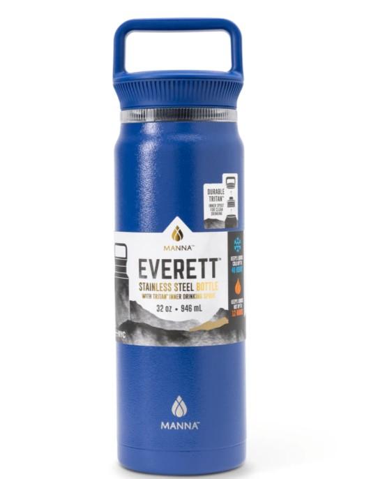 Manna™ Everett™ Stainless Steel Water Bottle - Blue, 32 Oz