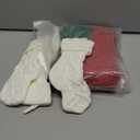 Hungdao 12 Pcs Christmas Stockings Mini Knitted Xmas Stockings Bulk 8.3 Inch Rustic Socks Double Sided Fireplace Hanging Vintage Stockings for Family Christmas Decorations(Red, Green, White)