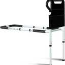 Bed Rails for Elderly Adults Safety - Adjustable Bed Cane with Non-Slip Ergonomic Handle and Storage Pocket, Stable Bed Assist Rails for Seniors Hold up to 350 Lbs, Tool-Free Assembly (Medium)