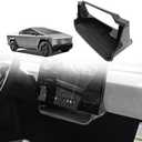 BestEvMod Center Console Under LCD Screen Organizer Compatible with Tesla Cybertruck 2025 2024 2023 Accessories Magnet Install No Tape Needed Pickup Lower LCD Storage Box (Rubber Mat)