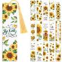 Peacoblue 30pcs UV DTF Bookmarks Transfer Stickers Wraps Sunflower Series for Women Men Reading, Waterproof Bookmarkers Decal(No Blank Bookmarks) for Acrylic Plastic Metal Blank Bookmark