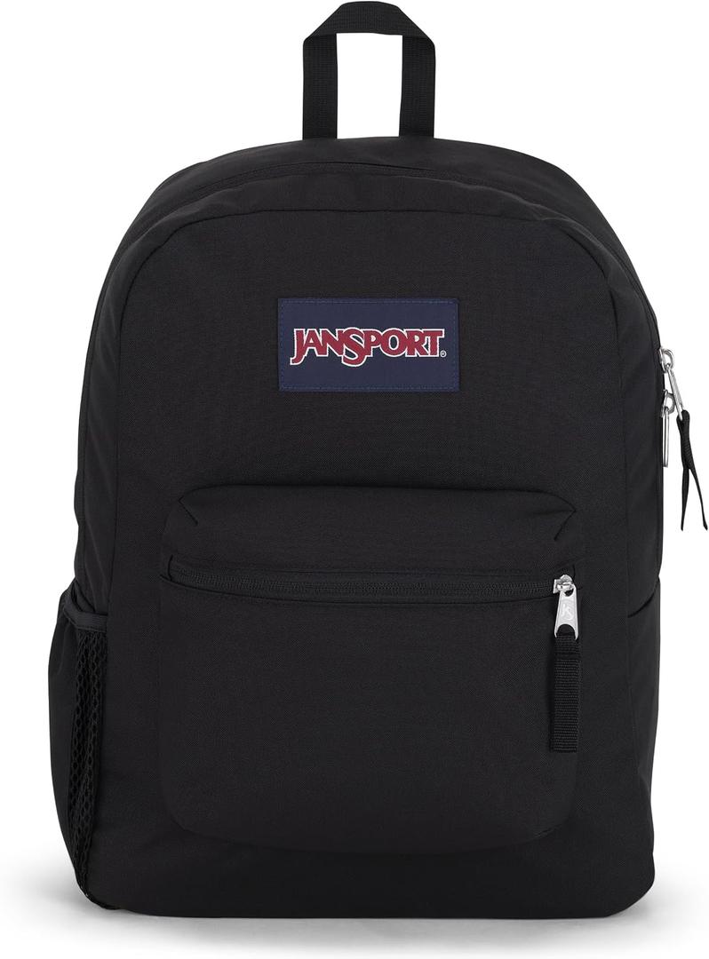 JanSport Cross Town Backpack 17" x 12.5" x 6" - Simple Bag for Everyone with 1 Main Compartment, Front Utility Pocket - Premium Class Accessories - Black, One Size