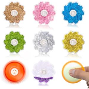3 x Fidget Toys 9 Pack, Fluid Glitter Fidget Spinners for Kids Age 3+,Anxiety Relief Fidget Spinner,Party Favors Colorful Flower Shaped Sensory Toys for Kids with Autism