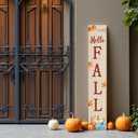 Fall Outdoor Decor Fall Porch Decor Wooden Decorations for Home Autumn Pumpkins Outside Thanksgiving Welcome Sign for Front Door 46.8 Inch