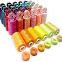 72 PCS Sewing Thread, Thread for Sewing Supplies, 36 Colors Polyester, 400 Yards Per Spool with Spools and Prewound Bobbins for Hand & Machine