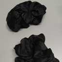 OLESILK Silk Scrunchies Oversized 100% Mulberry: Large for Women& Girls Long Thick Hair, Soft Smooth for No Damage Hair Care Sleeping (1 Count (Pack of 2), Black)