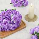 8 Pack Purple Peonies Artificial Flowers, Fake Silk Hydrangea Bouquet for Bridal Wedding Home Table Decor Reusable Dining Opening Ceremony Birthday Arrangement Faux Floral