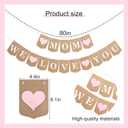 Mom We Love You Banner - Happy Mother's Day Party Decorations,Mom's Birthday Love Banner,Sweet Mother's Day Garland with Hearts,Best Mum Ever Party Photo Backdrop