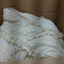 Bonlino Bed Bedding Comforter Set King - 3 Pieces Farmhouse Comforter Set, Ruffle Fluffy Boho Bedding Set Bedroom Comforter & 2 Ruffled Pillow Shams (King, White)