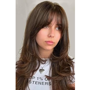 EINAEY Clip in Bangs – 100% Real Human Hair Fringe with Temples, Brown French Bangs Hair Clip Hairpiece for Women, Natural Look, Easy Trim & Secure BB Clips for Daily Wear