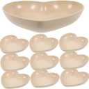 10pcs Heart Shaped Crab Water Bowl Durable Straw Material Easy to Clean Compact Design for Crabs Spiders and Small Reptiles Reusable Water Dish Accessory