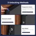 Biometric Gun Safe for Handgun - Upward Eject Pistol Safe with Fingerprint & Keypad, Hidden Safe Fits for Car, Nightstand, Desk, Bed Side - Birthday Gifts for Husband Dad