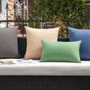 Kevin Textile Outdoor Waterproof Throw Pillow Covers Pack of 2 Boho Farmhouse Decorative Lumbar Cushion Covers for Garden Patio Tent Balcony Bench Couch Sofa 12x24 Inch, Sage Green