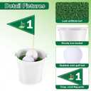 8 Sets Golf Party Centerpieces for Table, Includes 8 Iron Buckets, 8 Golf Balls, 8 Grass Mats, 2 Tablecloths, 8 Flags for Golf Sports Themed Birthday Party Supplies (White)